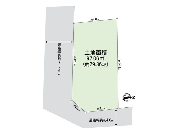 豊中市西緑丘3丁目1号地 土地 区画図 豊中市西緑丘3丁目1号地 土地 区画図