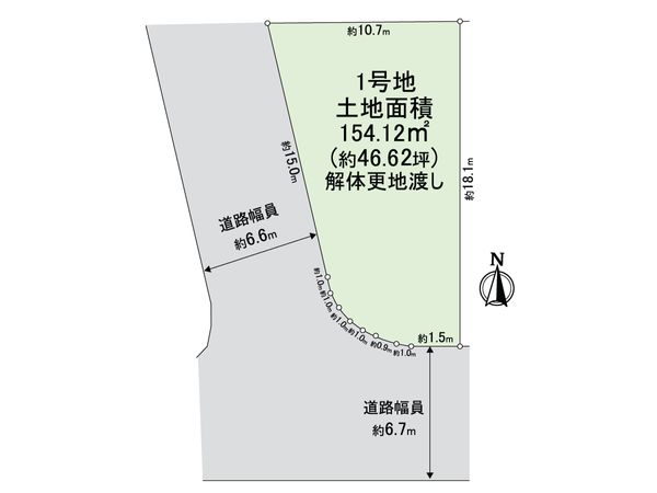 吹田市山田西3丁目 1号地 区画図