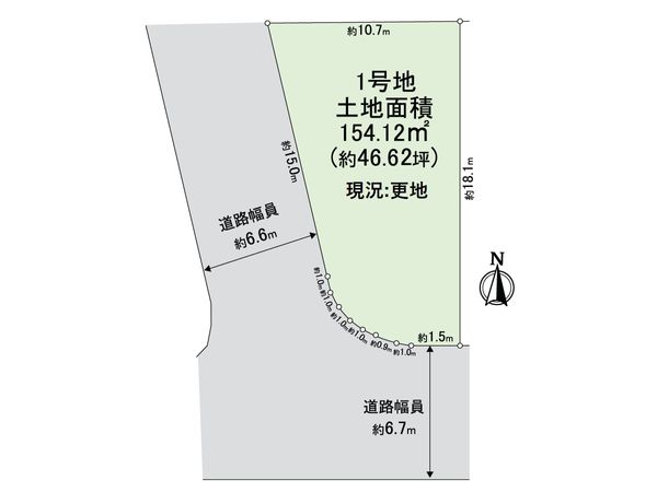 吹田市山田西3丁目 1号地 区画図 吹田市山田西3丁目 1号地 区画図