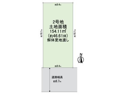 吹田市山田西3丁目 2号地 区画図