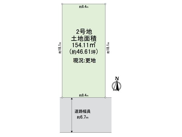 吹田市山田西3丁目 2号地 区画図