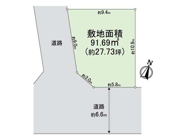 箕面市半町4丁目 土地 区画図