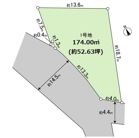 箕面市箕面3丁目土地 1号地 区画図 区画図