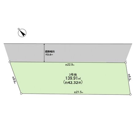 箕面市箕面3丁目土地 3号地 区画図 箕面市箕面3丁目土地 3号地 区画図