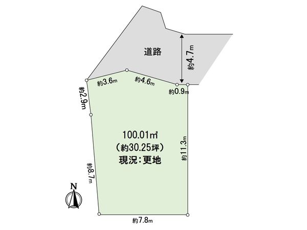 箕面市白島3丁目 A号地 間取図(平面図)