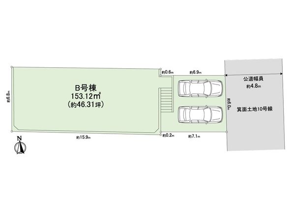 箕面市箕面3丁目B号地 戸建 区画図 箕面市箕面3丁目B号地 戸建 区画図