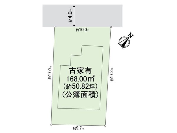 豊中市緑丘3丁目 土地(古家あり) 区画図 豊中市緑丘3丁目 土地(古家あり) 区画図