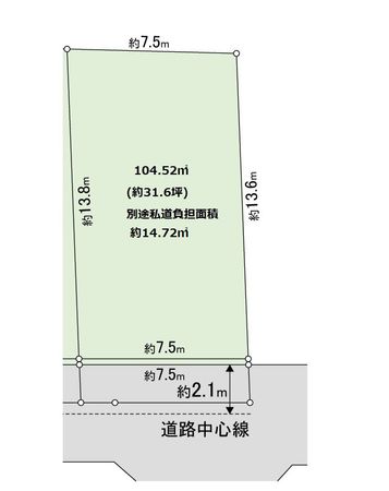 箕面市牧落5丁目 2号地 区画図 箕面市牧落5丁目 2号地 区画図