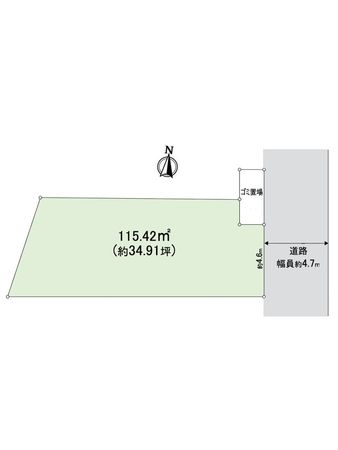 箕面市稲3丁目 7号地 区画図 箕面市稲3丁目 7号地 区画図