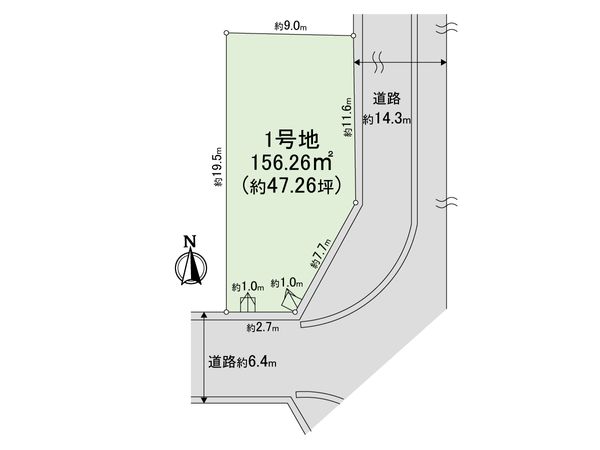 吹田市古江台1丁目 1号地 区画図 吹田市古江台1丁目 1号地 区画図