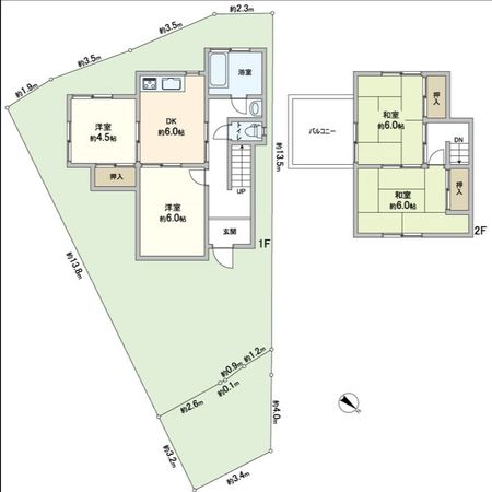 豊中市永楽荘1丁目 間取図(平面図) 間取図(平面図)