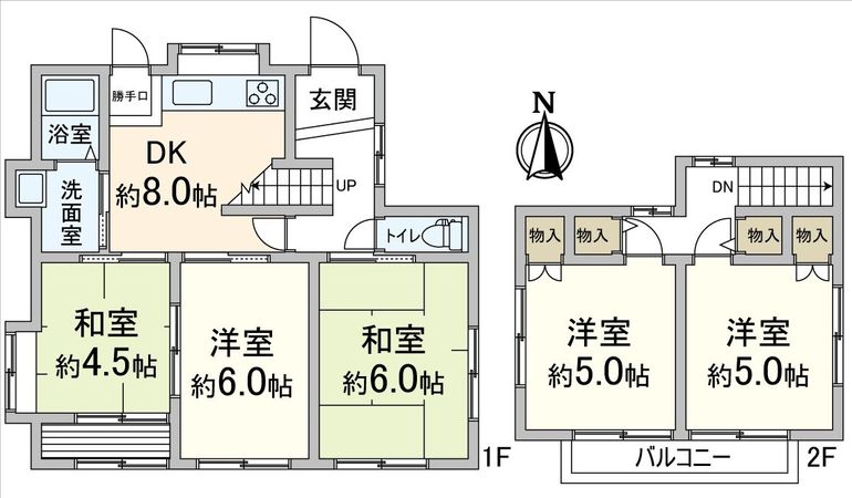 池田市旭丘2丁目 戸建 間取図(平面図)