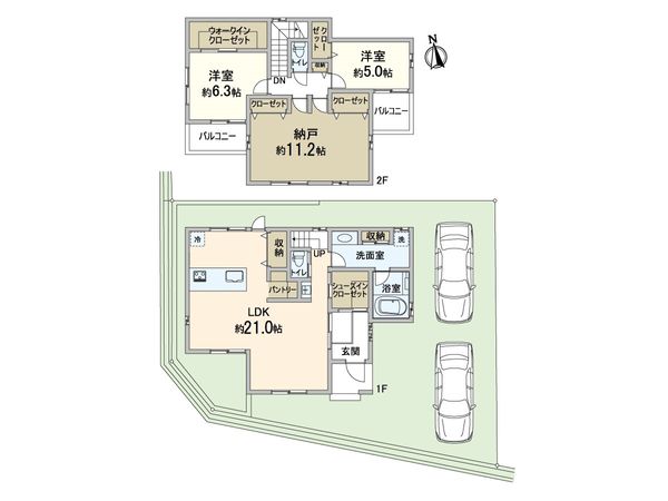 プルメリア永楽荘3丁目Ⅱ1号地 新築戸建 間取図(平面図)
