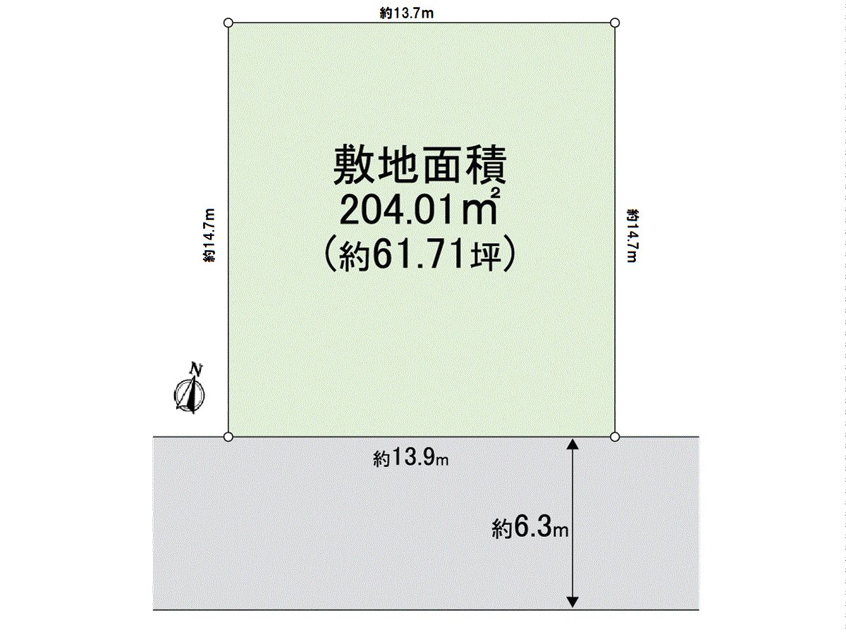 箕面市新稲4丁目 戸建て 区画図 区画図