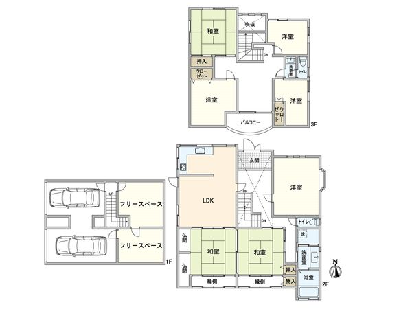 箕面市粟生間谷東7丁目 戸建 間取図(平面図)