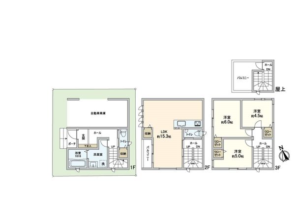豊中市春日町4丁目 新築戸建 間取図(平面図) 豊中市春日町4丁目 新築戸建 間取図(平面図)