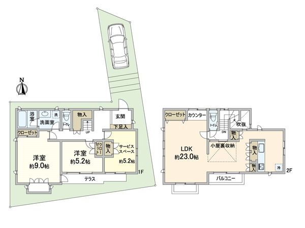 箕面市桜3丁目 戸建 間取図(平面図) 間取図(平面図)