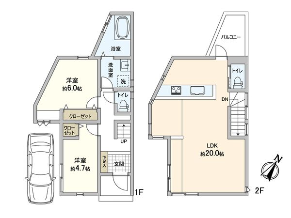 豊中市永楽荘3丁目 戸建 間取図(平面図)