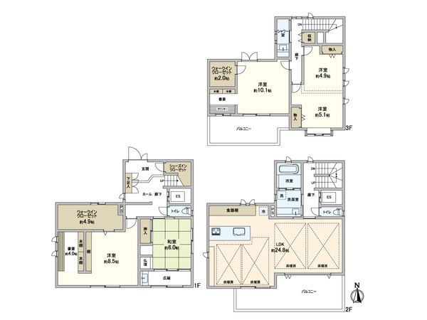 吹田市新芦屋上 戸建 間取図(平面図) 間取図(平面図)
