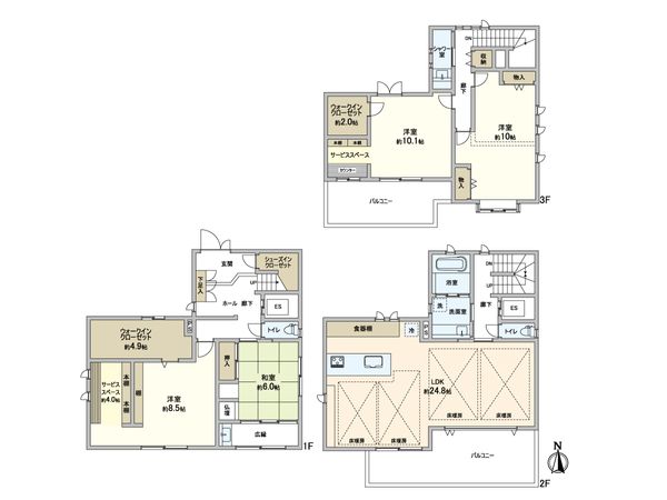 吹田市新芦屋上 戸建 間取図(平面図)