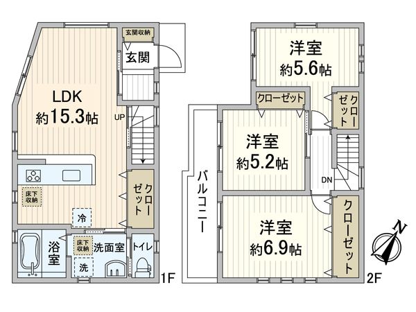 箕面市半町4丁目 戸建 間取図(平面図) 箕面市半町4丁目 戸建 間取図(平面図)