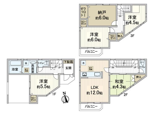 箕面市外院3丁目 戸建 間取図(平面図)