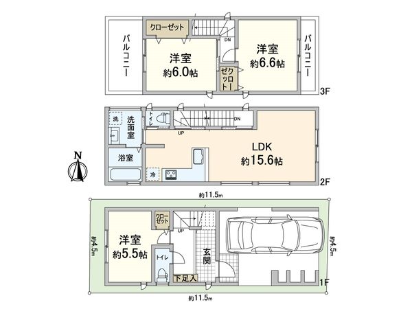 豊中市桜の町6丁目 新築戸建 間取図(平面図)