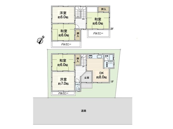 箕面市牧落5丁目 戸建 間取図(平面図)