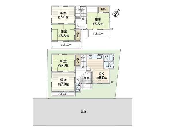箕面市牧落5丁目 戸建 間取図(平面図)