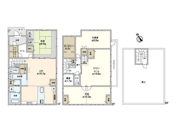 箕面市石丸3丁目 戸建 間取図(平面図) 間取図(平面図)