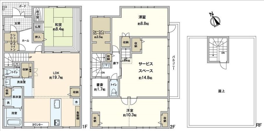 箕面市石丸3丁目 戸建 間取図(平面図)