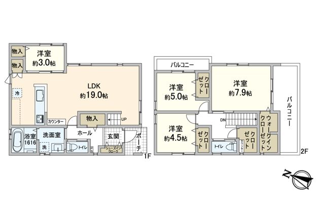 箕面市小野原東4丁目 戸建 間取図(平面図)