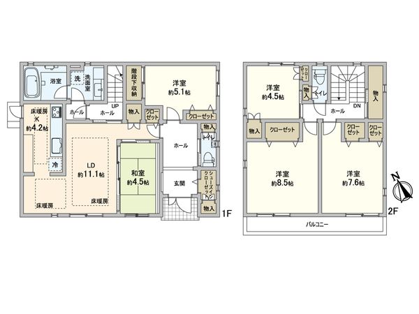 豊中市緑丘4丁目 戸建 間取図(平面図) 豊中市緑丘4丁目 戸建 間取図(平面図)
