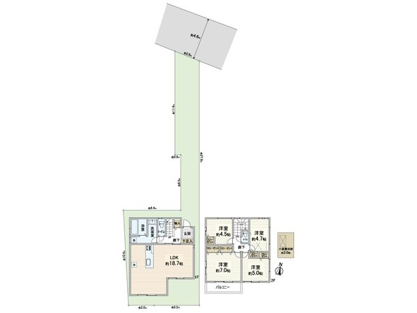 箕面市瀬川2丁目 C号棟 間取図(平面図)