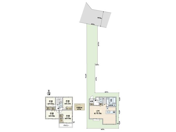 箕面市瀬川2丁目 D号棟 間取図(平面図)