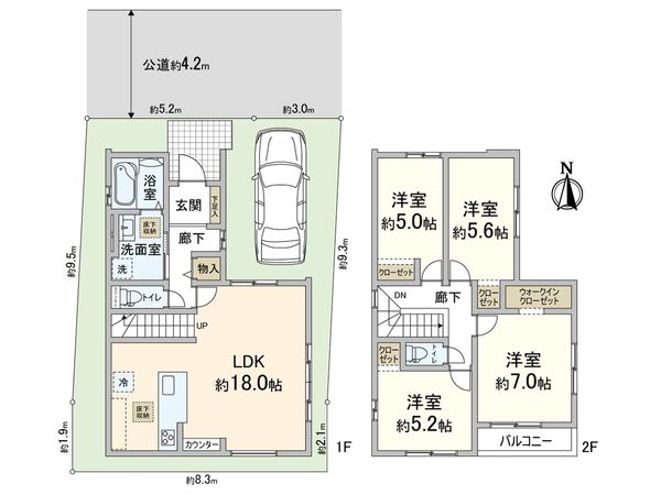 豊中市春日町1丁目 1号地 間取図(平面図)
