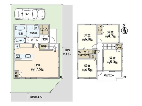 箕面市萱野1丁目 戸建 間取図(平面図)