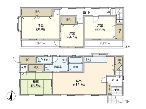 箕面市坊島五丁目 戸建 間取図(平面図) 箕面市坊島五丁目 戸建 間取図(平面図)