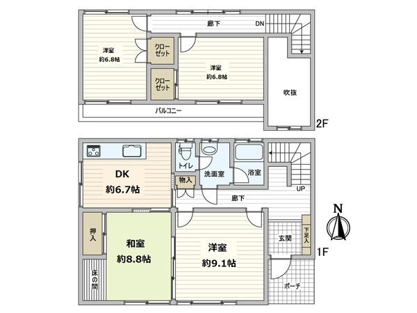 箕面市粟生外院3丁目 戸建 間取図(平面図)