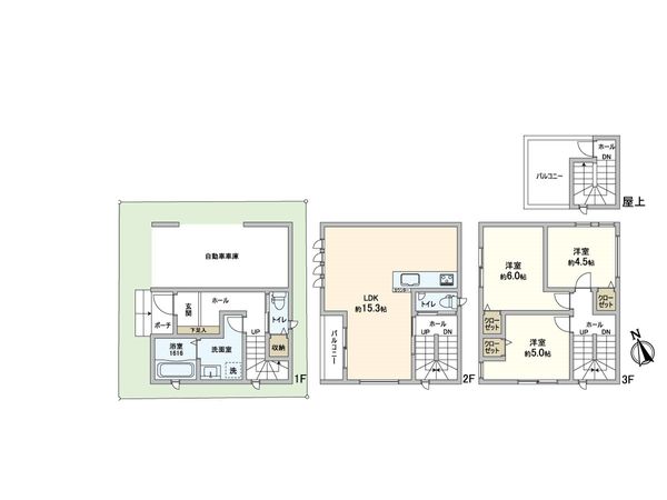 豊中市春日町4丁目 新築戸建 間取図(平面図) 豊中市春日町4丁目 新築戸建 間取図(平面図)