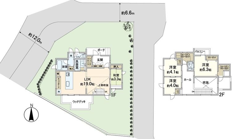 箕面市森町南1丁目戸建て 間取図(平面図) 箕面市森町南1丁目戸建て 間取図(平面図)