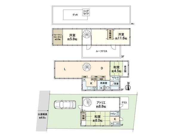 大阪府箕面市桜5丁目 戸建 間取図(平面図) 大阪府箕面市桜5丁目 戸建 間取図(平面図)