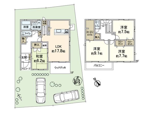 箕面市森町中1丁目 戸建 間取図(平面図) 箕面市森町中1丁目 戸建 間取図(平面図)