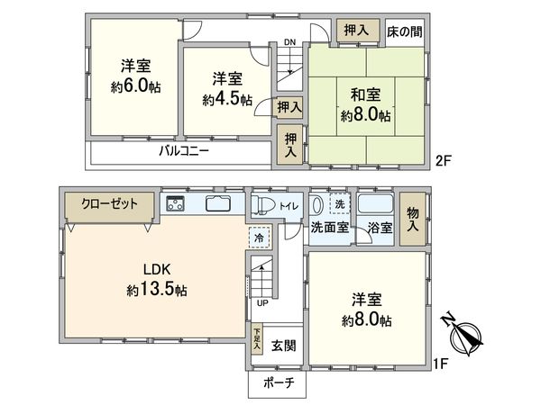 箕面市牧落5丁目 戸建 間取図(平面図) 箕面市牧落5丁目 戸建 間取図(平面図)