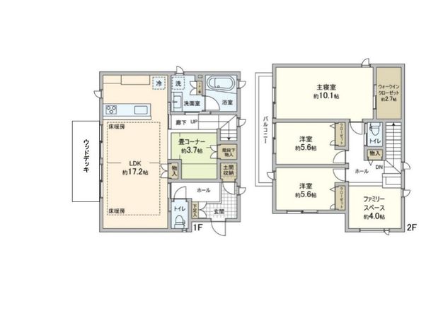 箕面市彩都粟生北7丁目戸建 間取図(平面図) 箕面市彩都粟生北7丁目戸建 間取図(平面図)