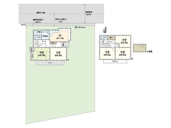 箕面市瀬川4丁目 戸建 間取図(平面図)