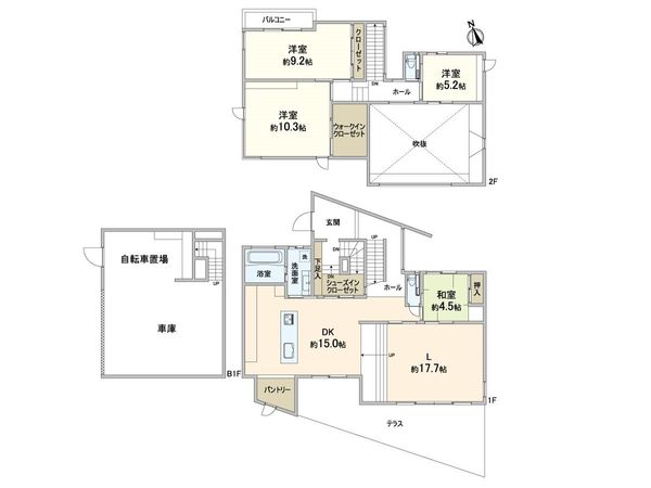 豊中市緑丘3丁目 戸建 間取図(平面図)