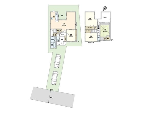箕面市瀬川1丁目 戸建 間取図(平面図) 箕面市瀬川1丁目 戸建 間取図(平面図)