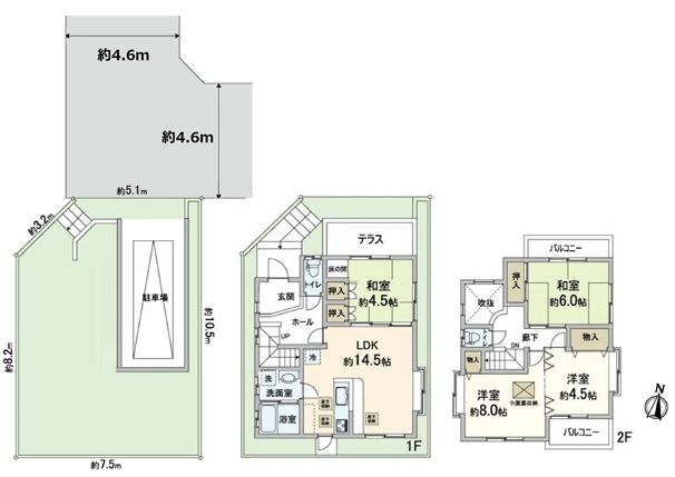 箕面市新稲5丁目 戸建 間取図(平面図) 箕面市新稲5丁目 戸建 間取図(平面図)