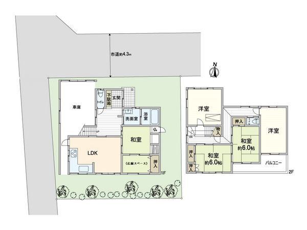箕面市箕面7丁目 戸建 間取図(平面図)